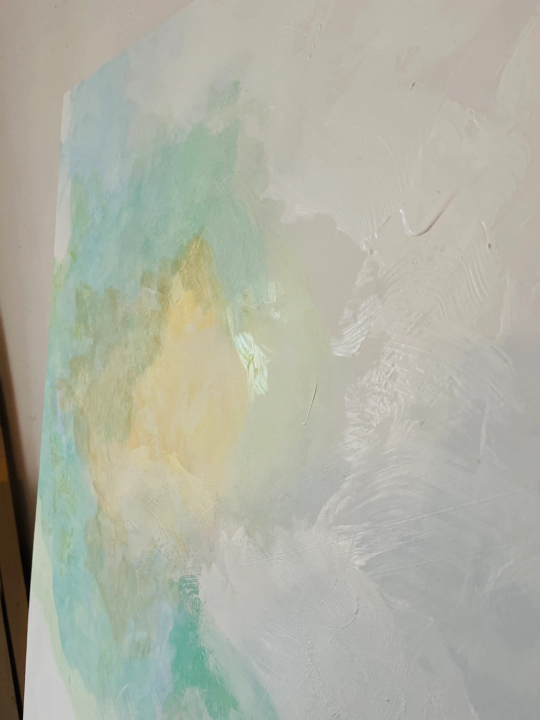 Large Abstract oil painting in pastel colours - photo 3