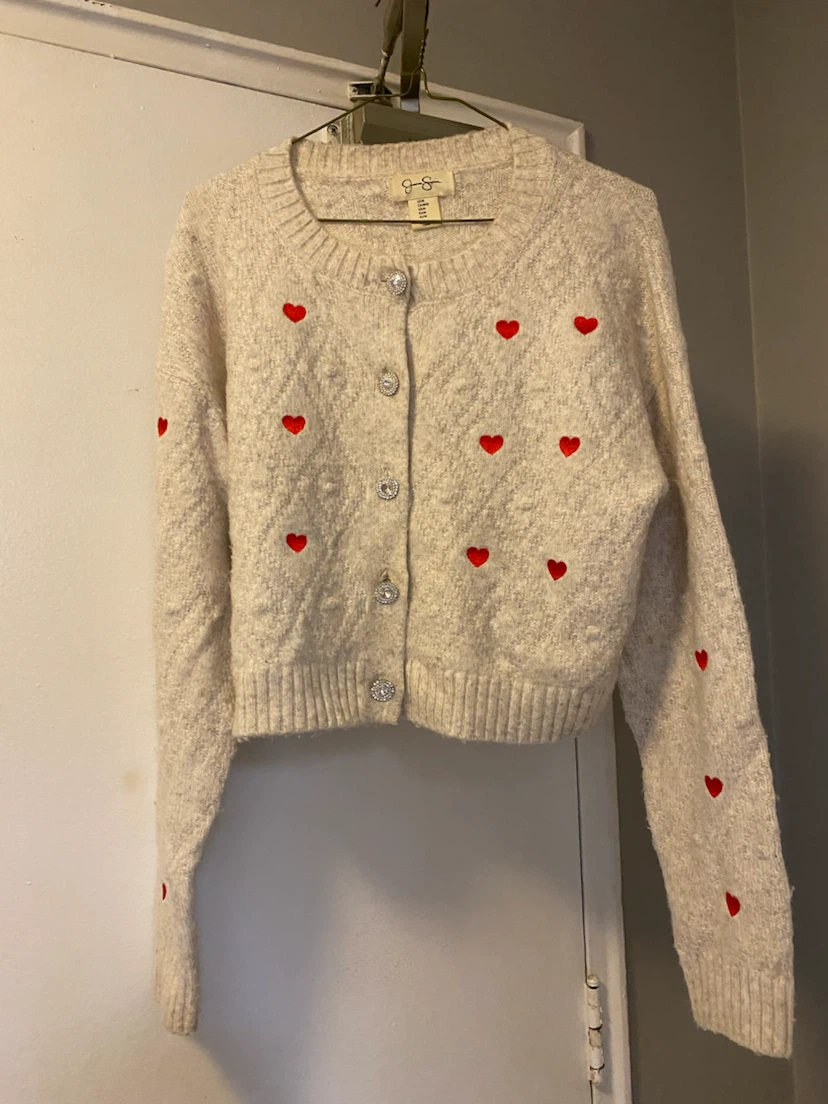 Jessica Simpson Cream Heart Cardigan