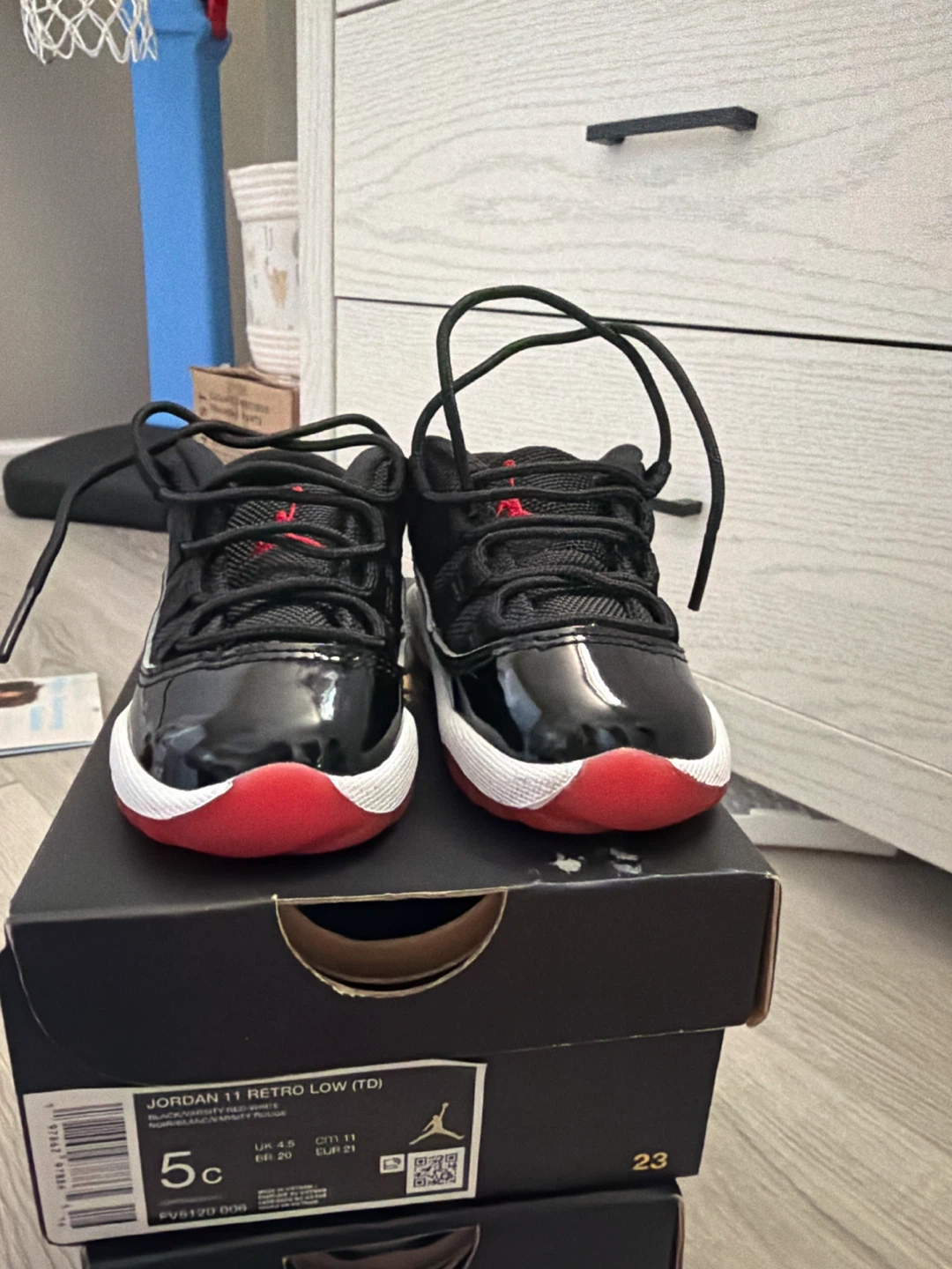 Jordan 11 Retro Low TD Black Red Toddler Shoes