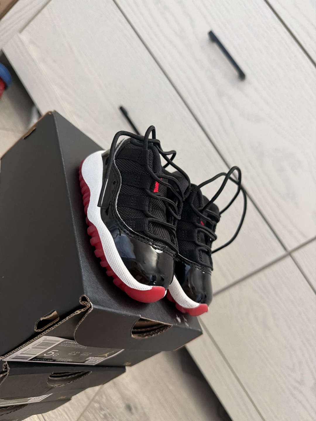 Jordan 11 Retro Low TD Black Red Toddler Shoes - photo 2