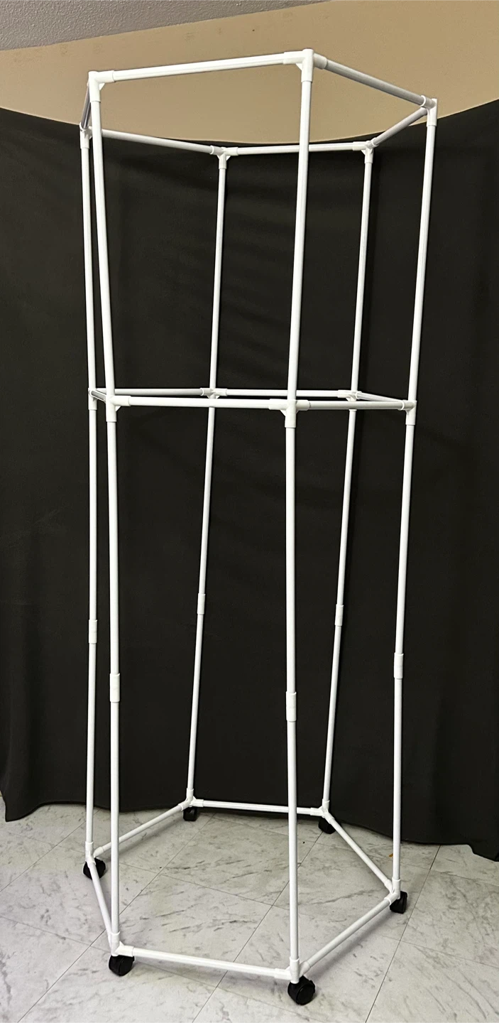 White rolling hexagonal garment rack - photo 4