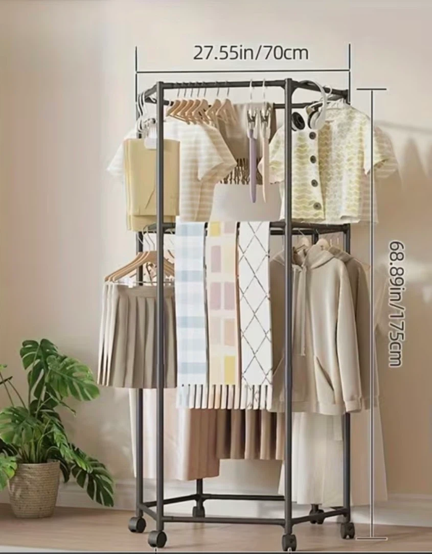 White rolling hexagonal garment rack - photo 5
