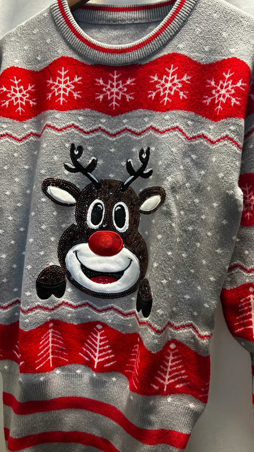 Christmas Reindeer Sweater Dress / Long Sweater – Size S-M - photo 4