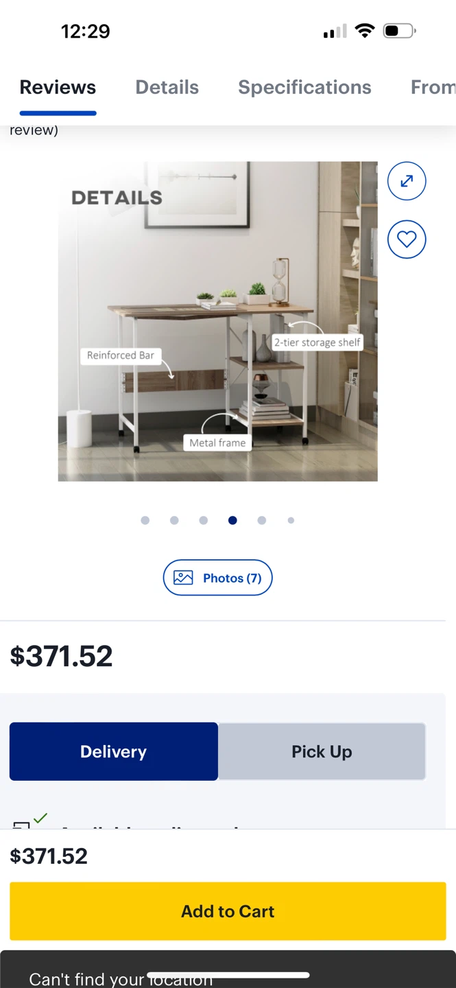 Wooden Top Desk with 2-Tier Storage Shelf - photo 3