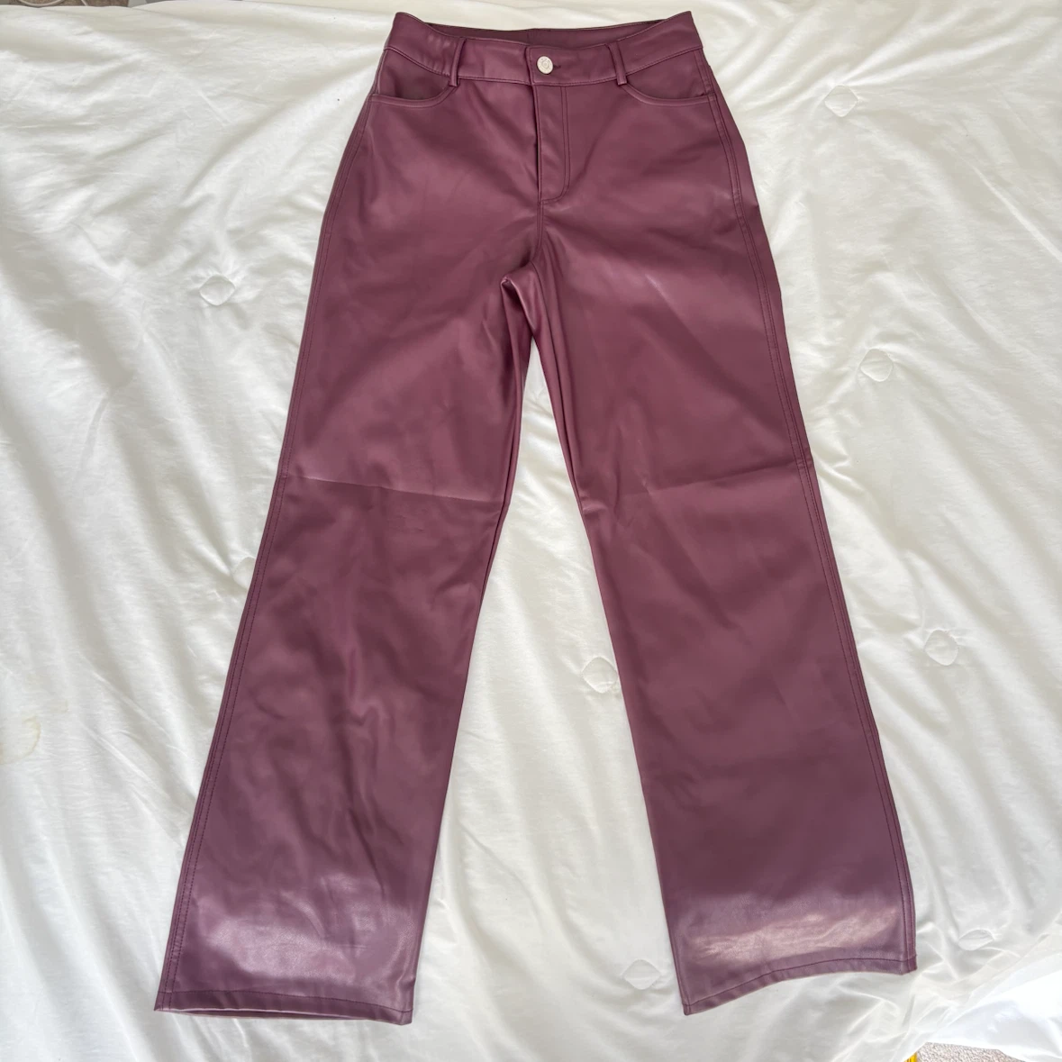 Garage Faux Leather Plum Pants