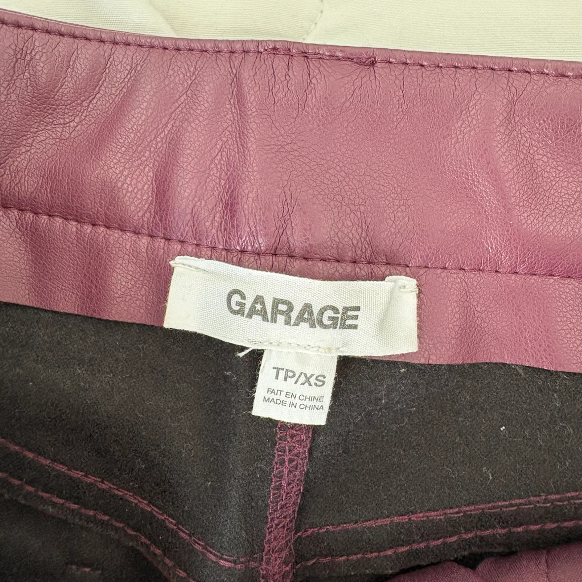 Garage Faux Leather Plum Pants - photo 2