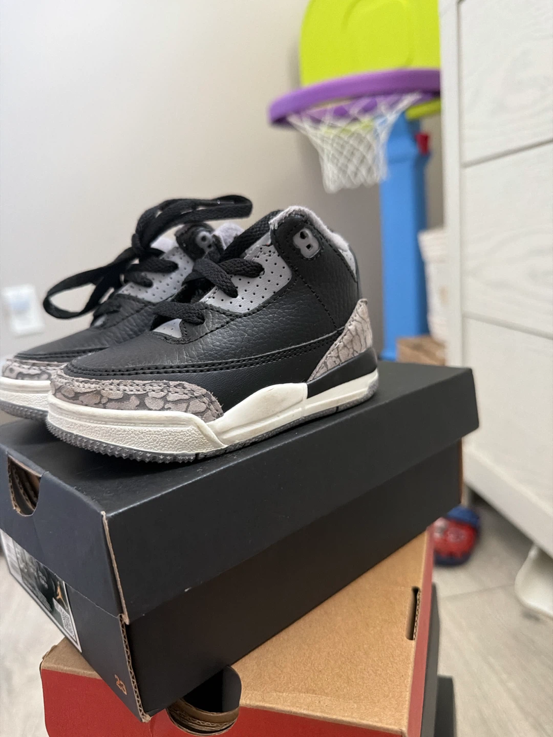 Toddler Jordan 3 "Black Cement" - Size 5C - photo 3