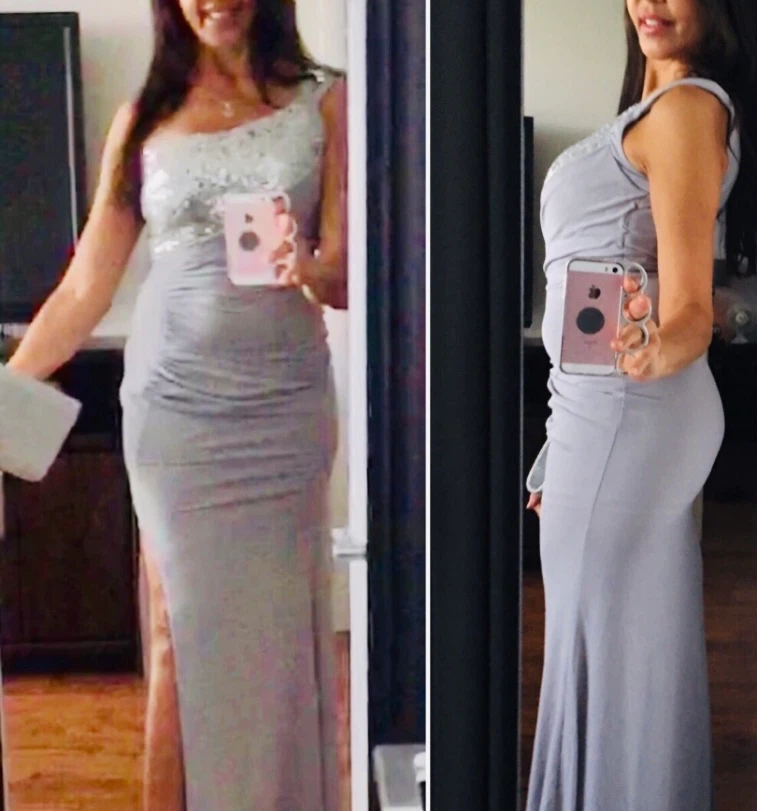 New Silver one shoulder sequin floor length dress - photo 5