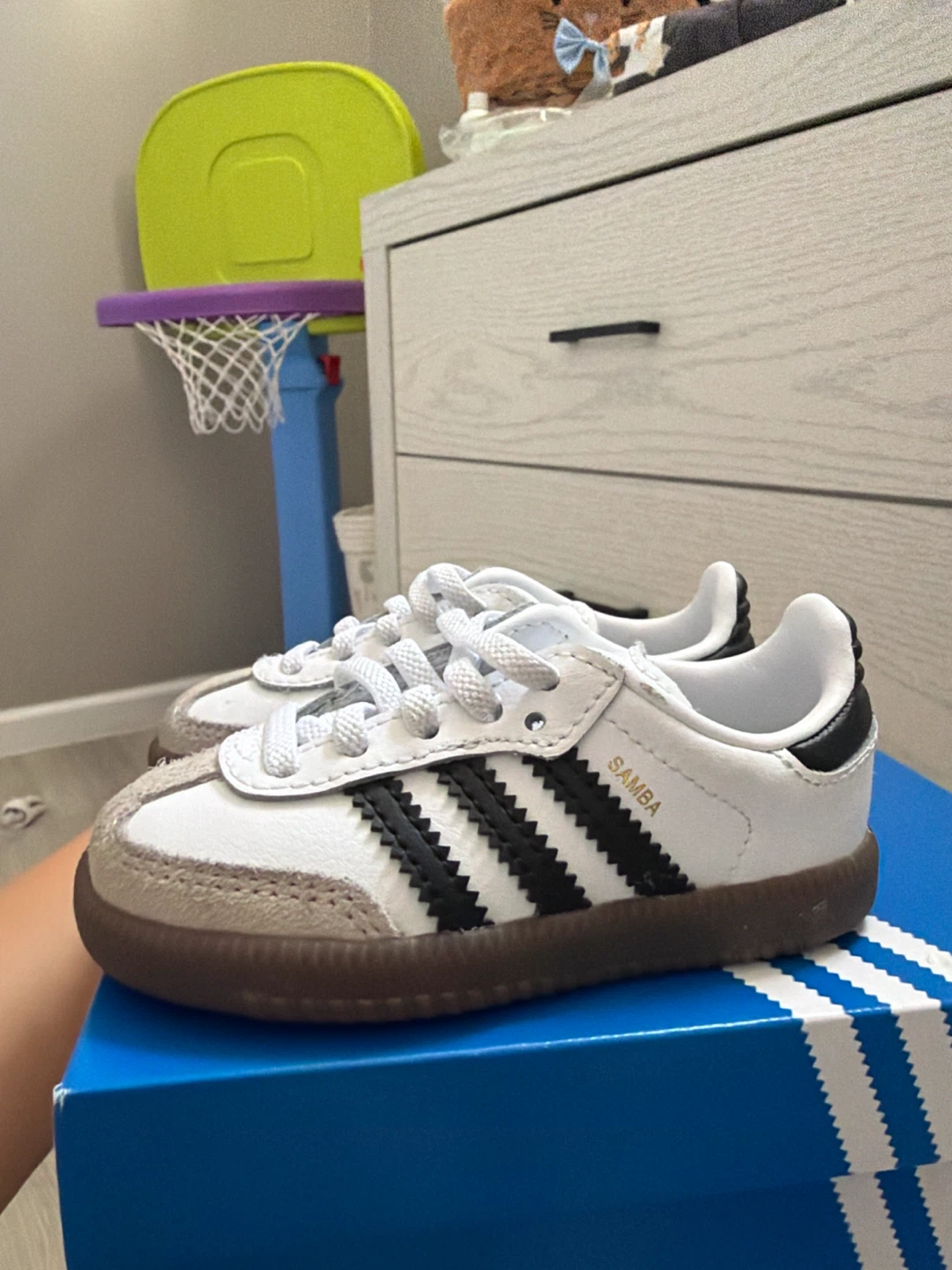 Adidas Samba OG EL I Toddler Shoes White Black - photo 3