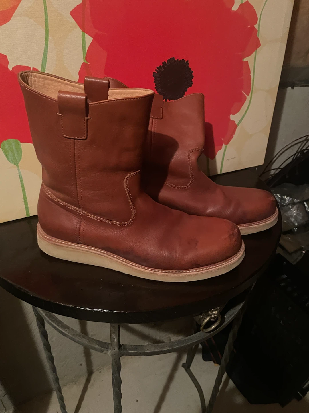Red Wing brown leather pull-on boots