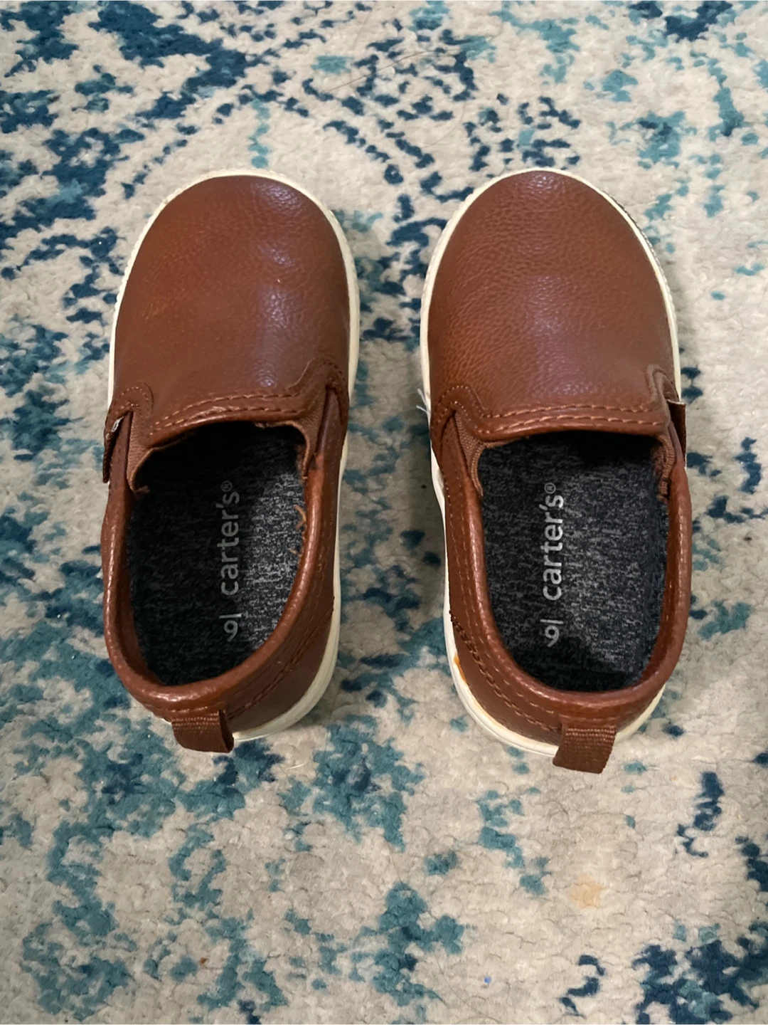 Carter's Brown Faux Leather Slip-On Shoes Size 6