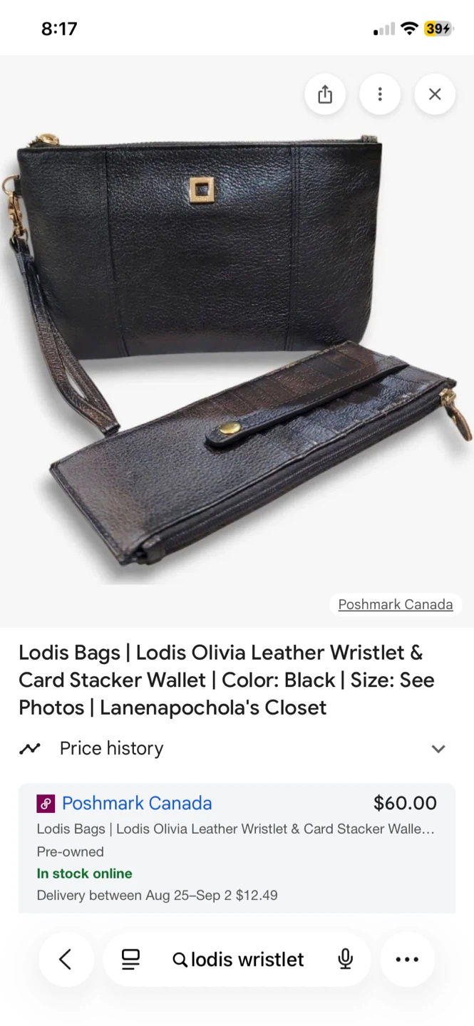 Lodis Olivia Leather Wristlet & Card Stacker Wallet - Black
