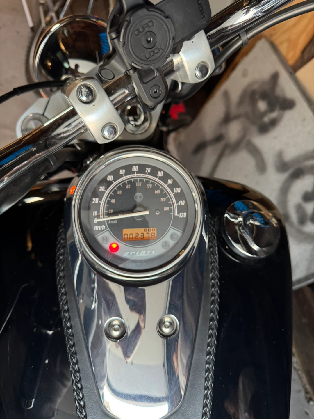 Black Honda Shadow Motorcycle