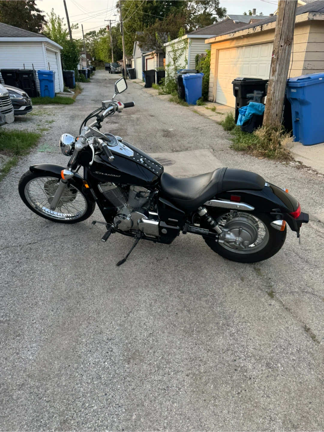 Black Honda Shadow Motorcycle - photo 2