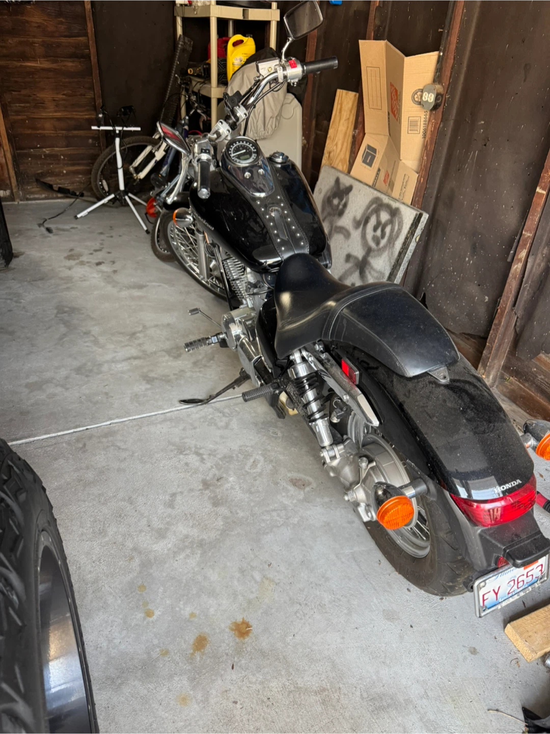 Black Honda Shadow Motorcycle - photo 5