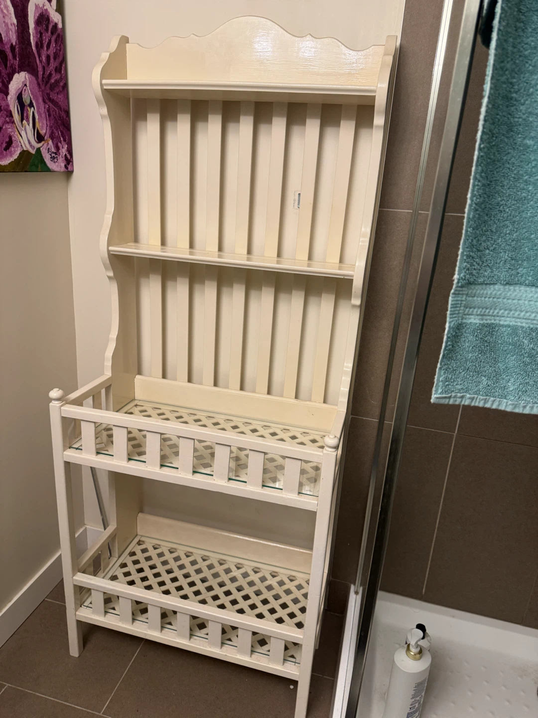 white farmhouse style shelf