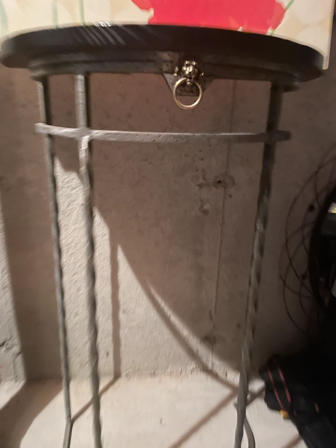 Half Moon Console Table with Wrought Iron Base - photo 3