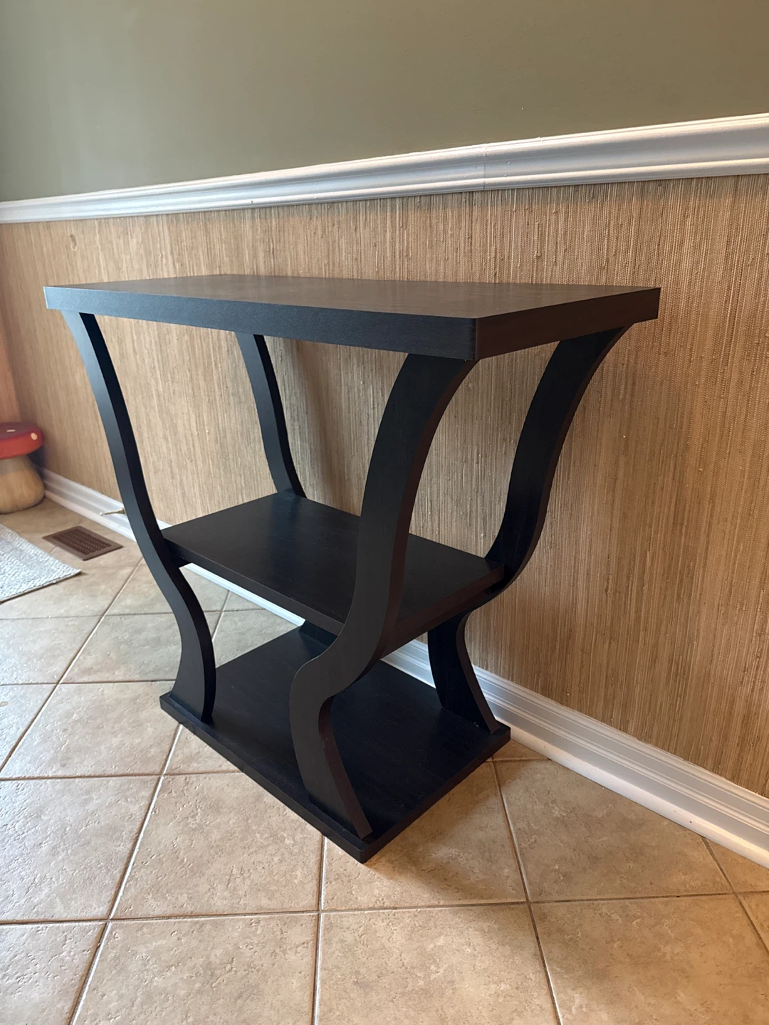 Dark espresso console table with curved legs - photo 3
