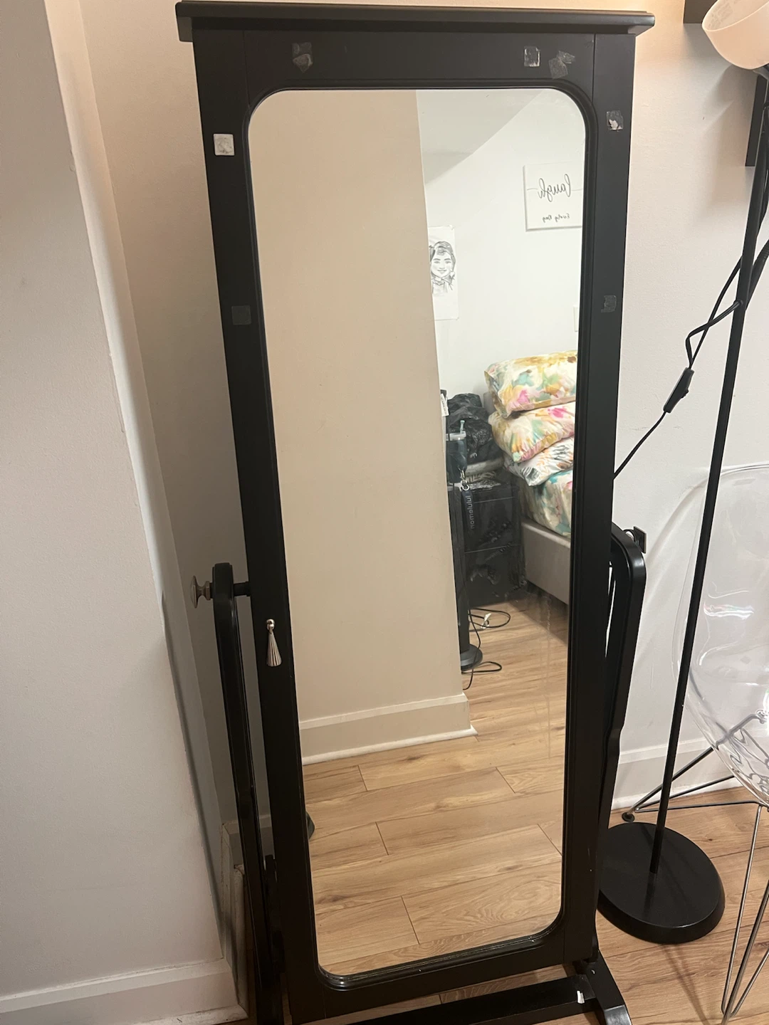 Standing Jewellery Armoire with Mirror
