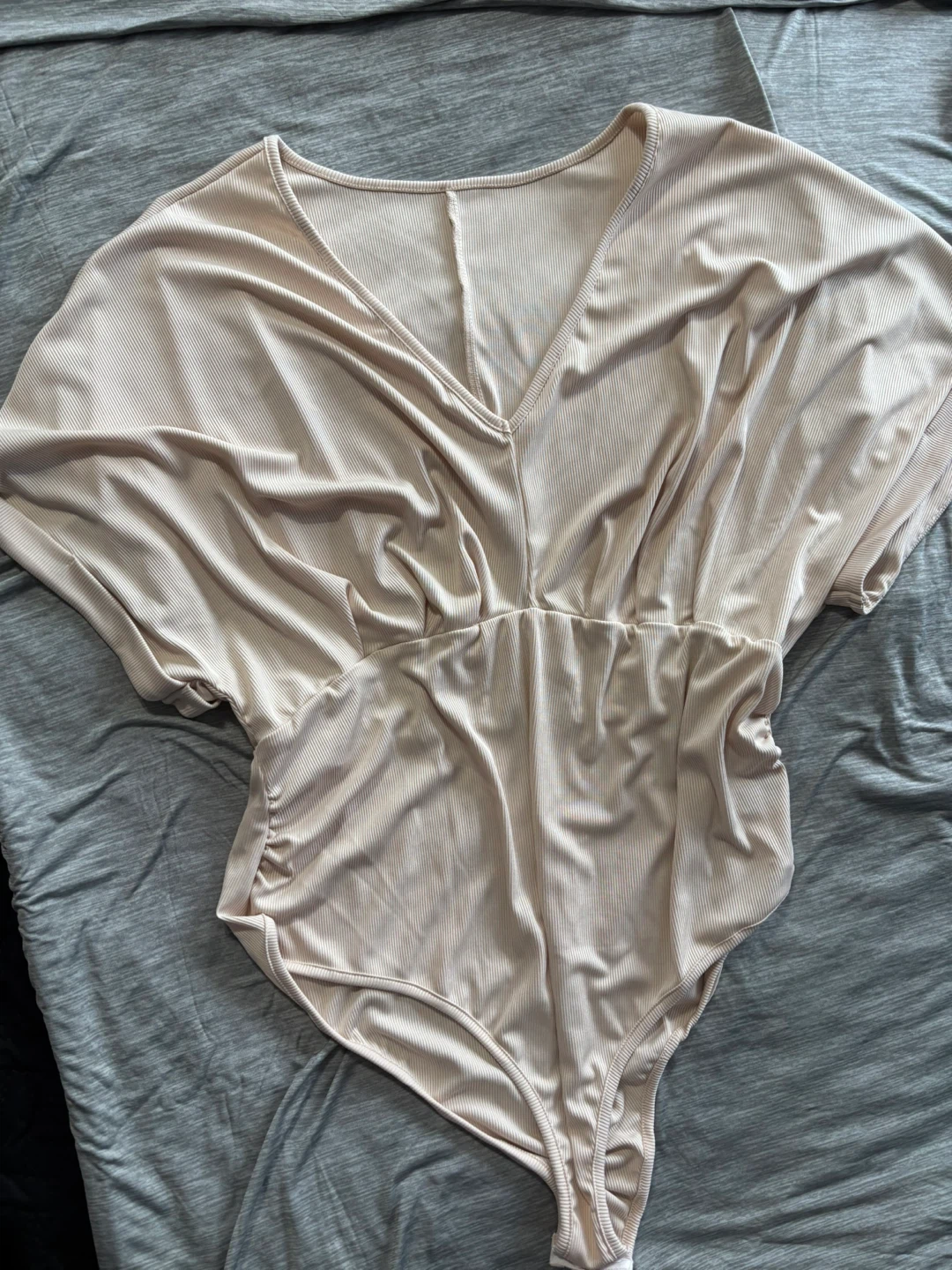 SHEIN Ribbed V-Neck Bodysuit