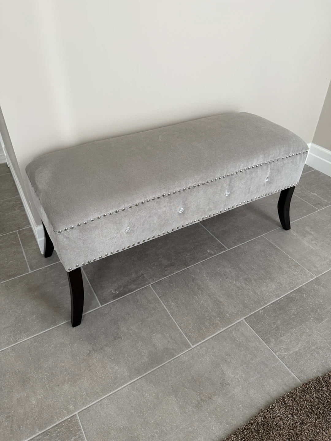 Velvet Tufted Ottoman Bench