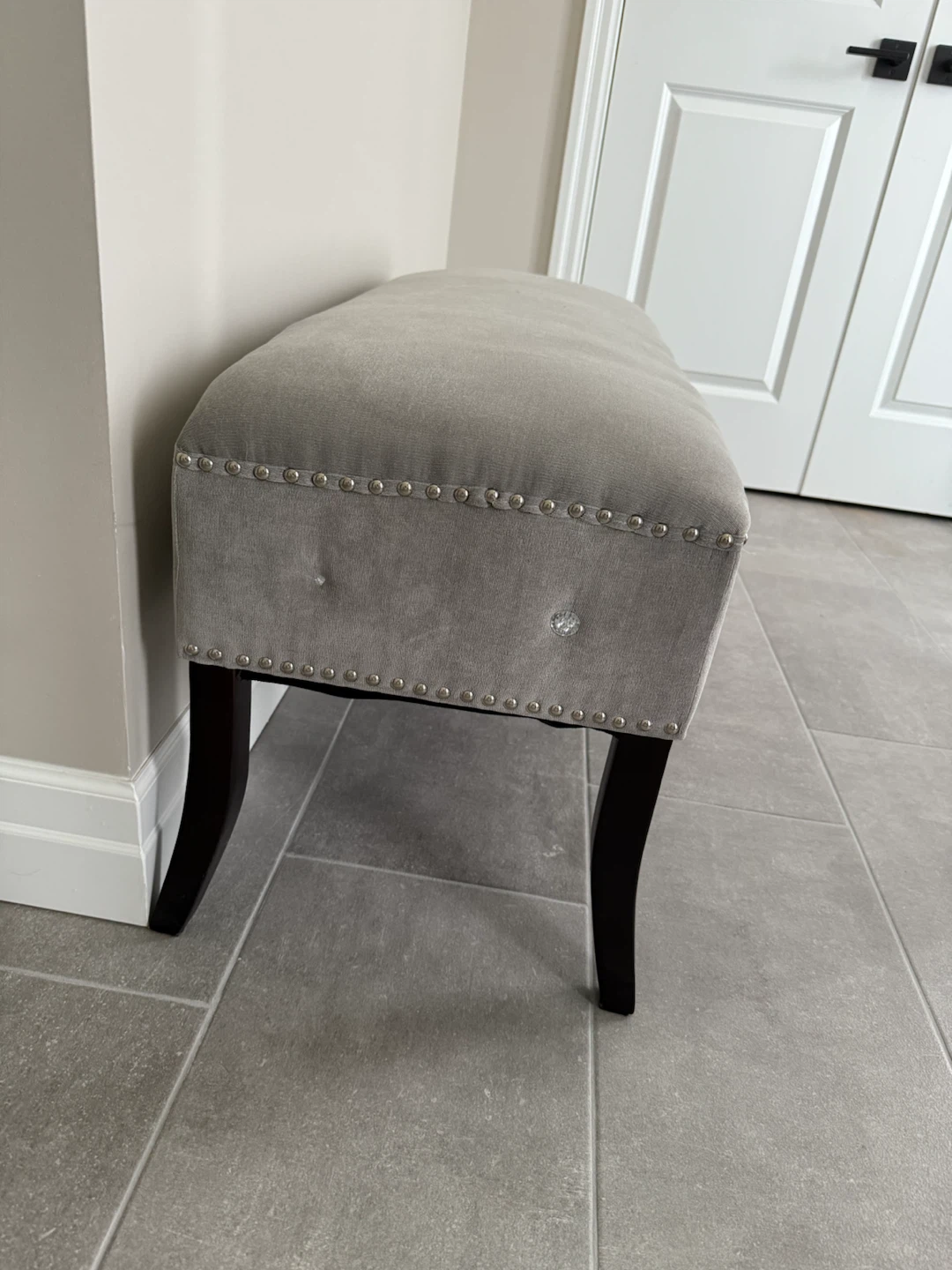 Velvet Tufted Ottoman Bench - photo 2
