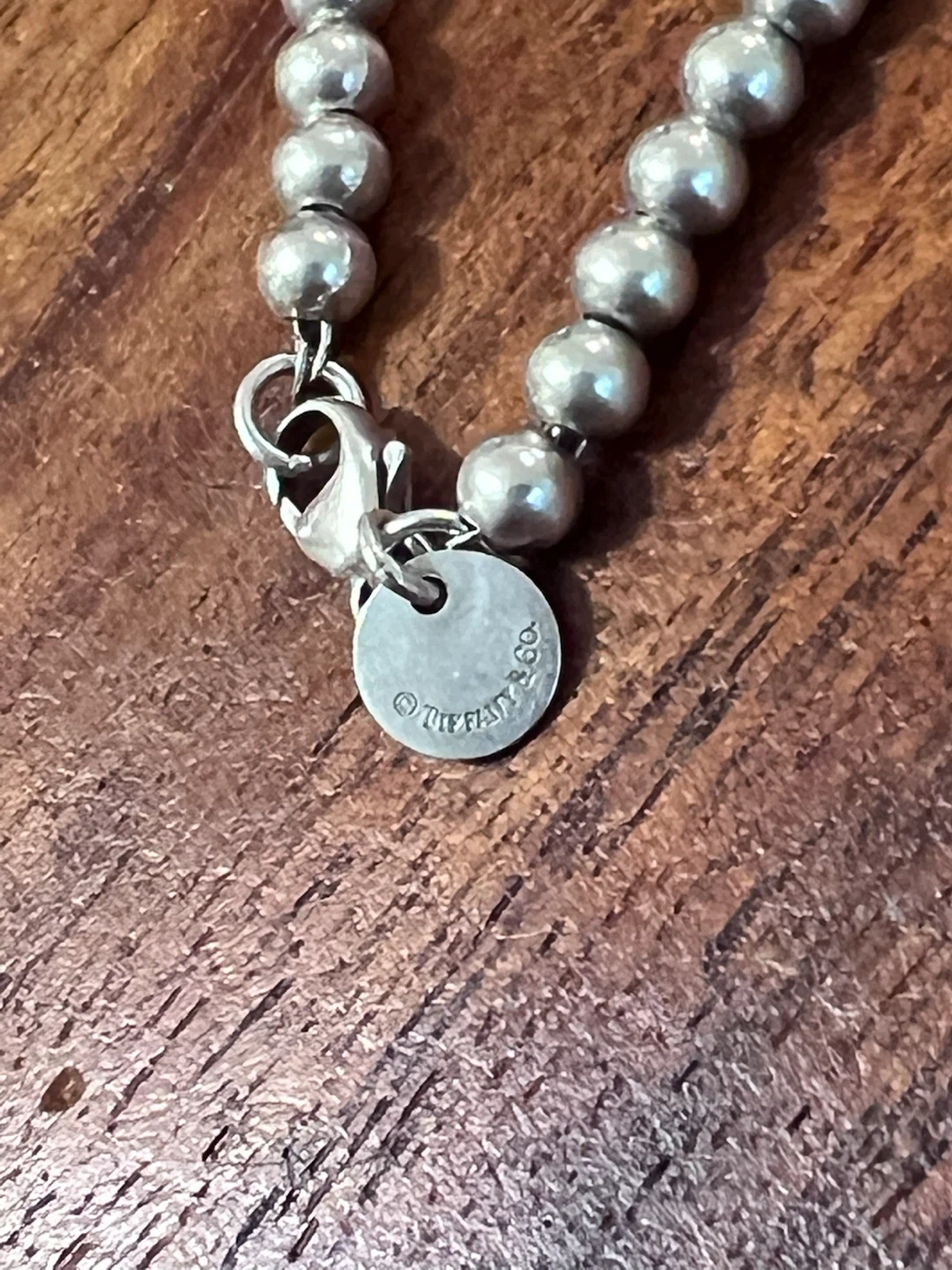Tiffany & Co. Sterling Silver Heart Tag Bead Bracelet – 7” - photo 2