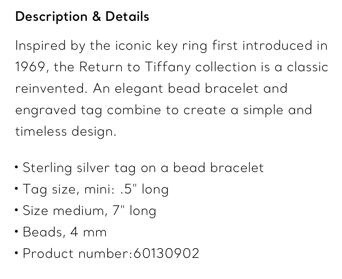 Tiffany & Co. Sterling Silver Heart Tag Bead Bracelet – 7” - photo 5