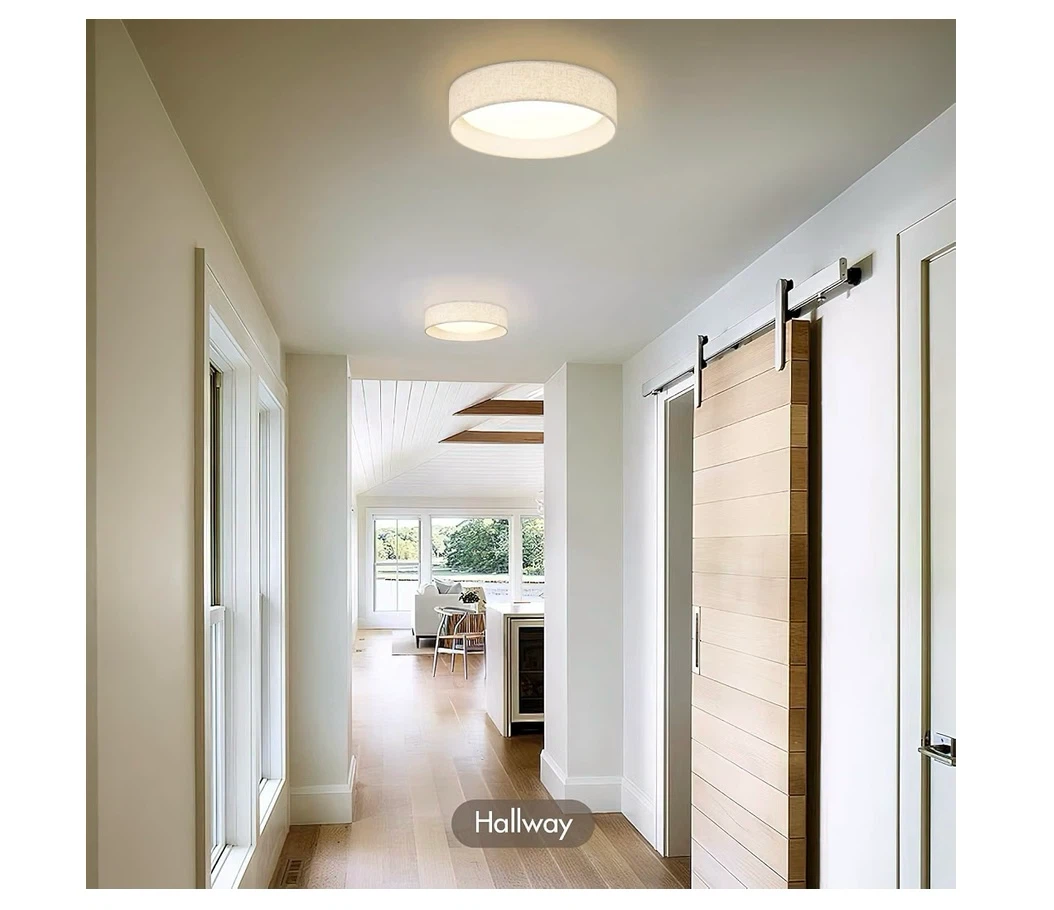 Linen Shade Flush Mount LED Ceiling Light 2 Pack - photo 5