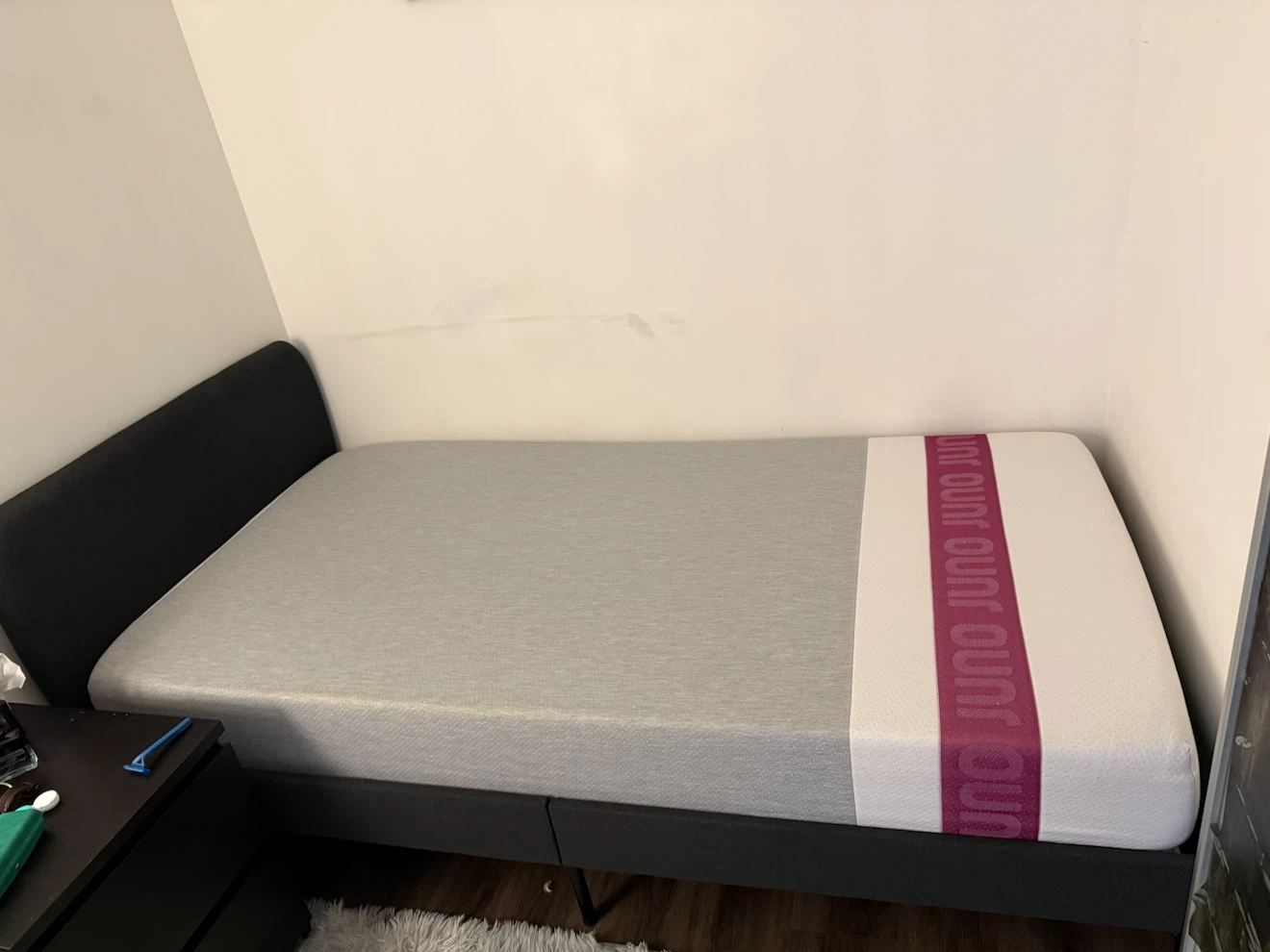 Twin Bed Frame with Juno Mattress – Excellent Condition - photo 2