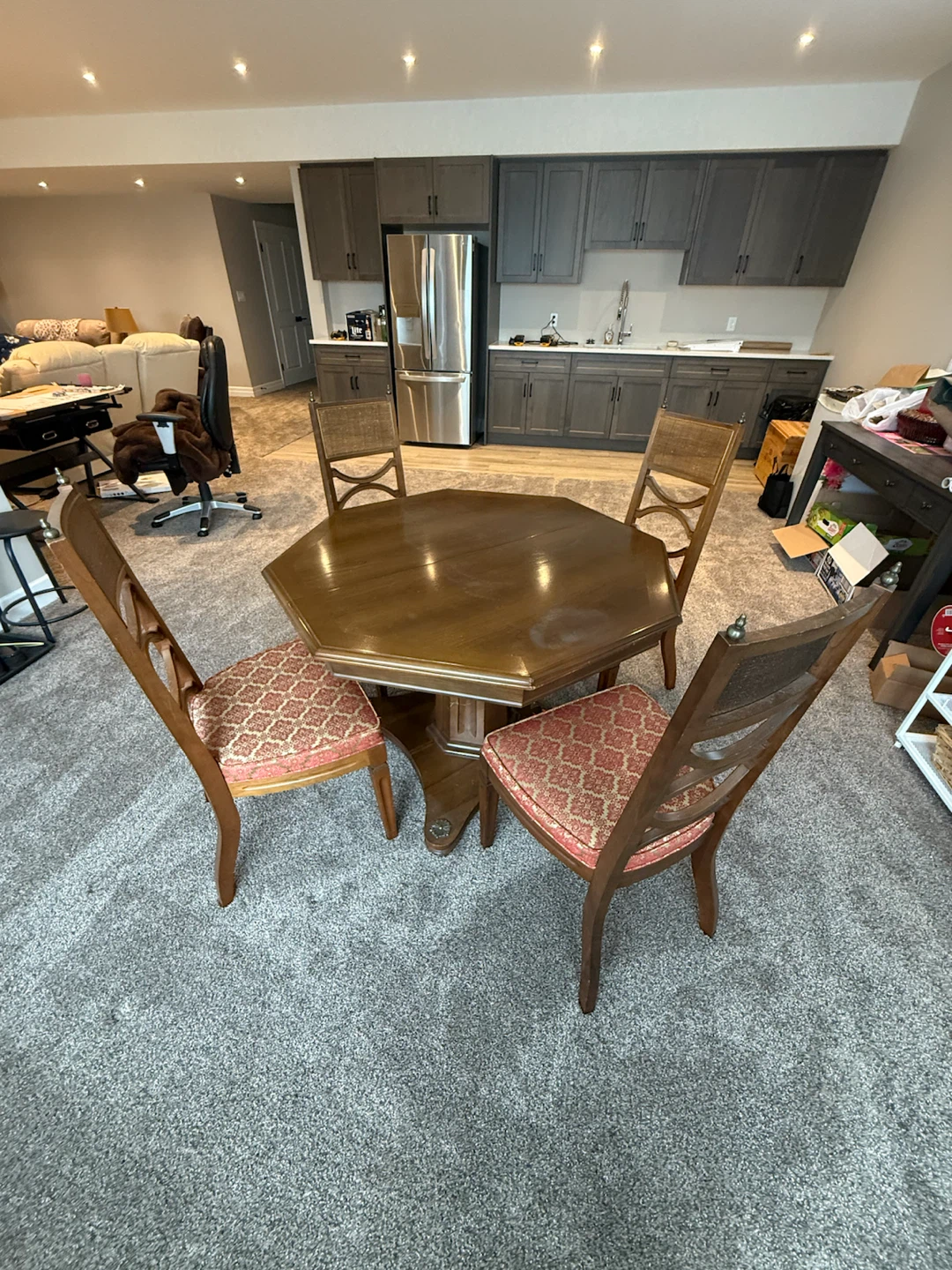Octagonal Dining Table with 4 Chairs