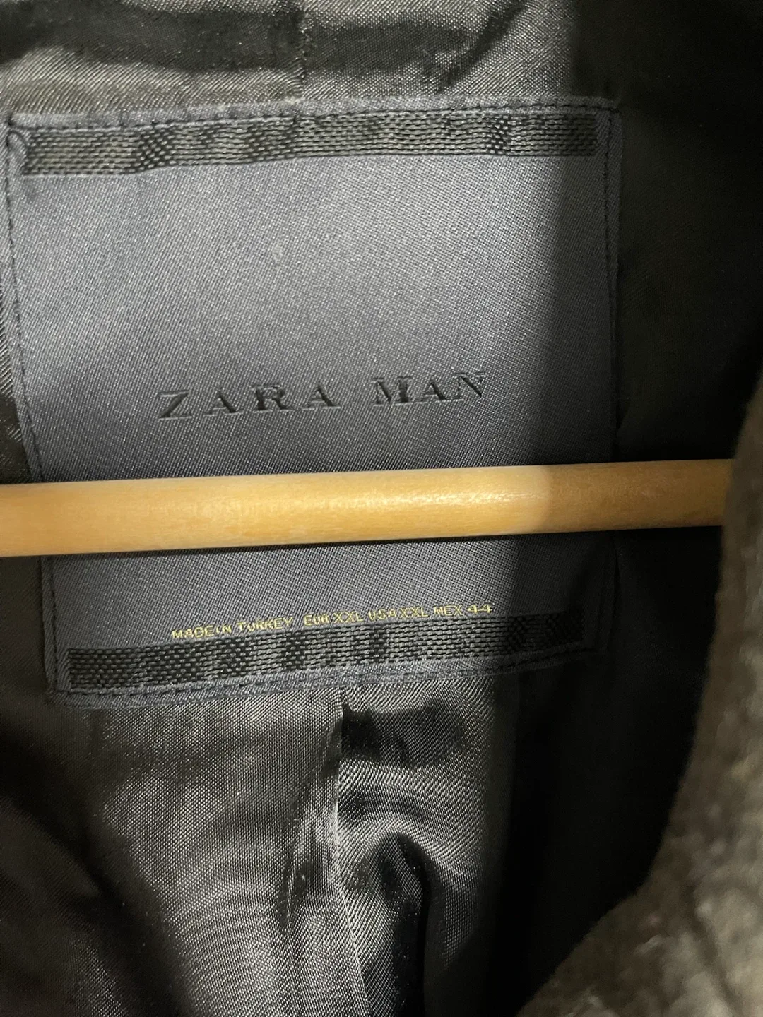 Zara Man Double Breasted Peacoat - Charcoal Grey - Size XL - photo 4