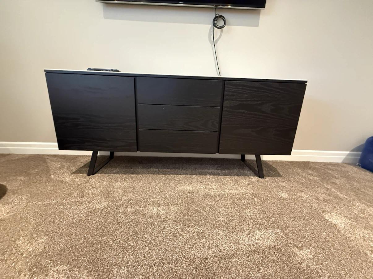 Black Sideboard with White Marble Top - photo 2