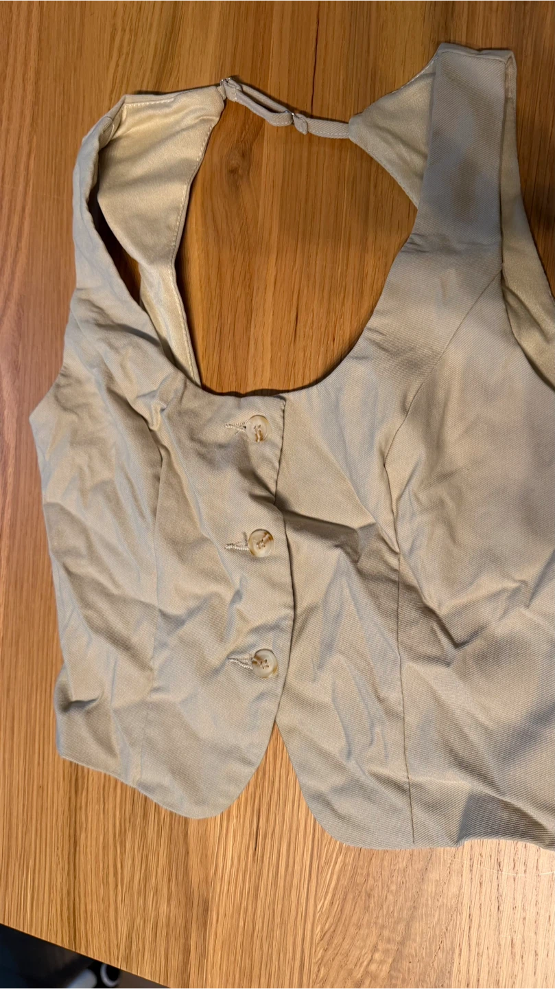 Light Beige open back top
