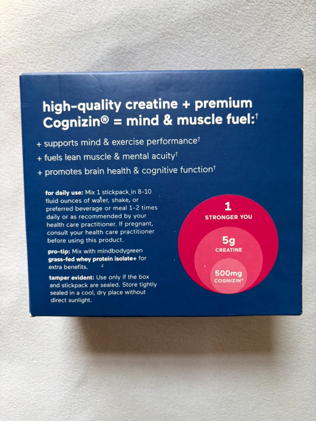 Mindbodygreen Creatine Brain+ 30 Stickpacks Raspberry (one box) - photo 2
