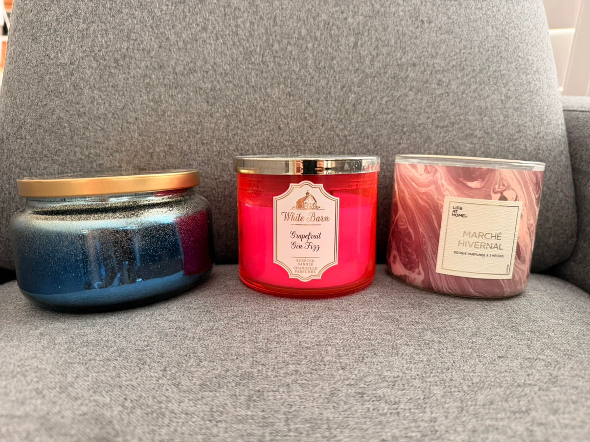 $5 for all!! Set of 3 Scented 3-Wick Candles