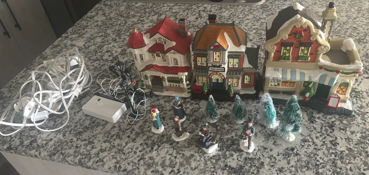 Ceramic Christmas Village Set