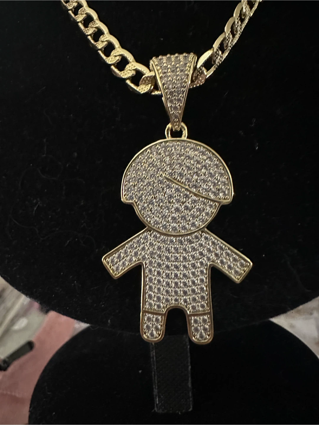 14k Gold tone laminated chain with boy pendant - photo 2