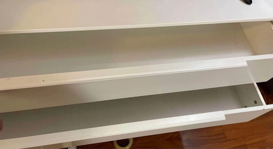 IKEA White TV Bookcase with 2 Storage Drawers - photo 3