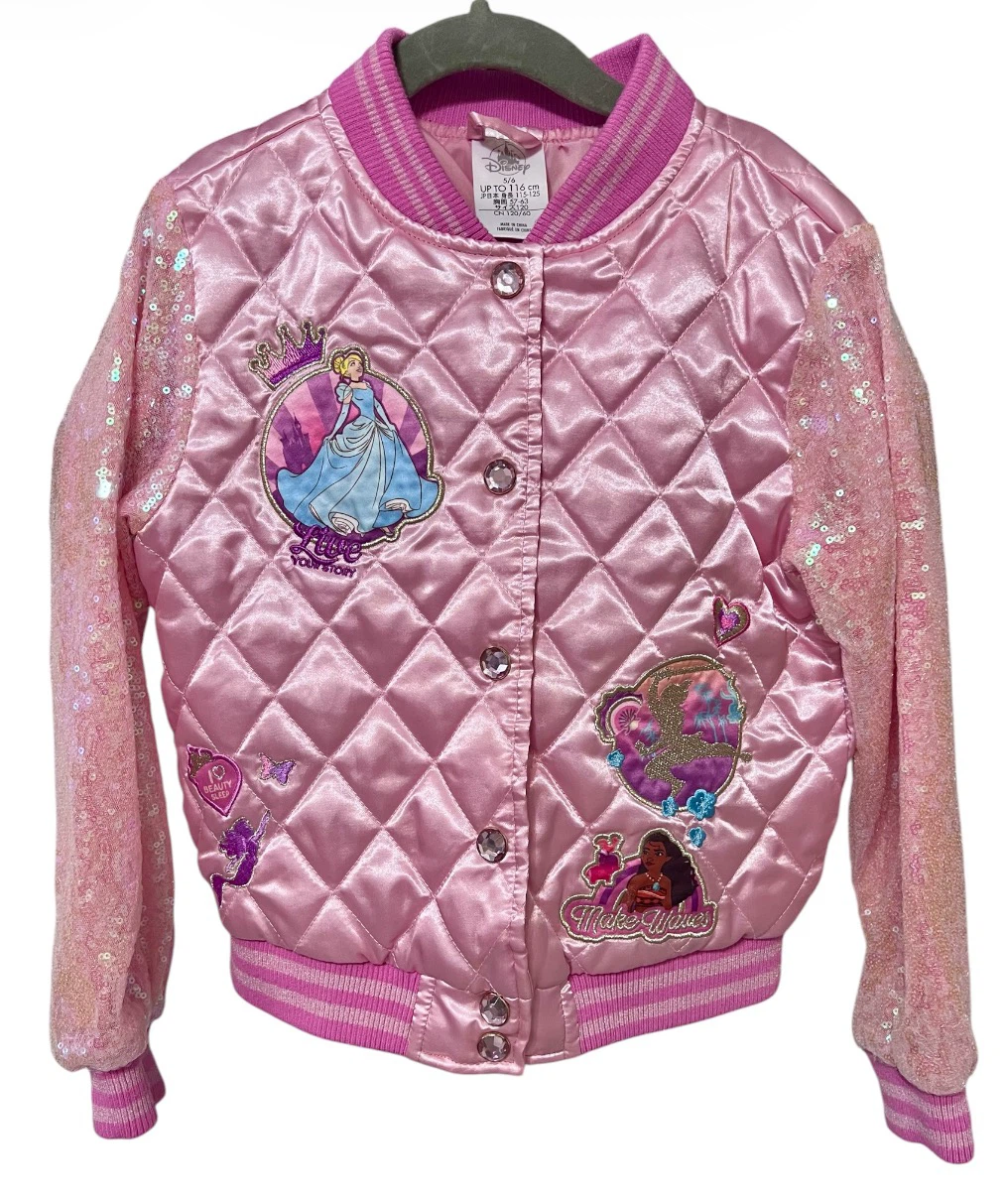 Disney Store Girls Princess Pink Sequin Jacket – Size 5/6