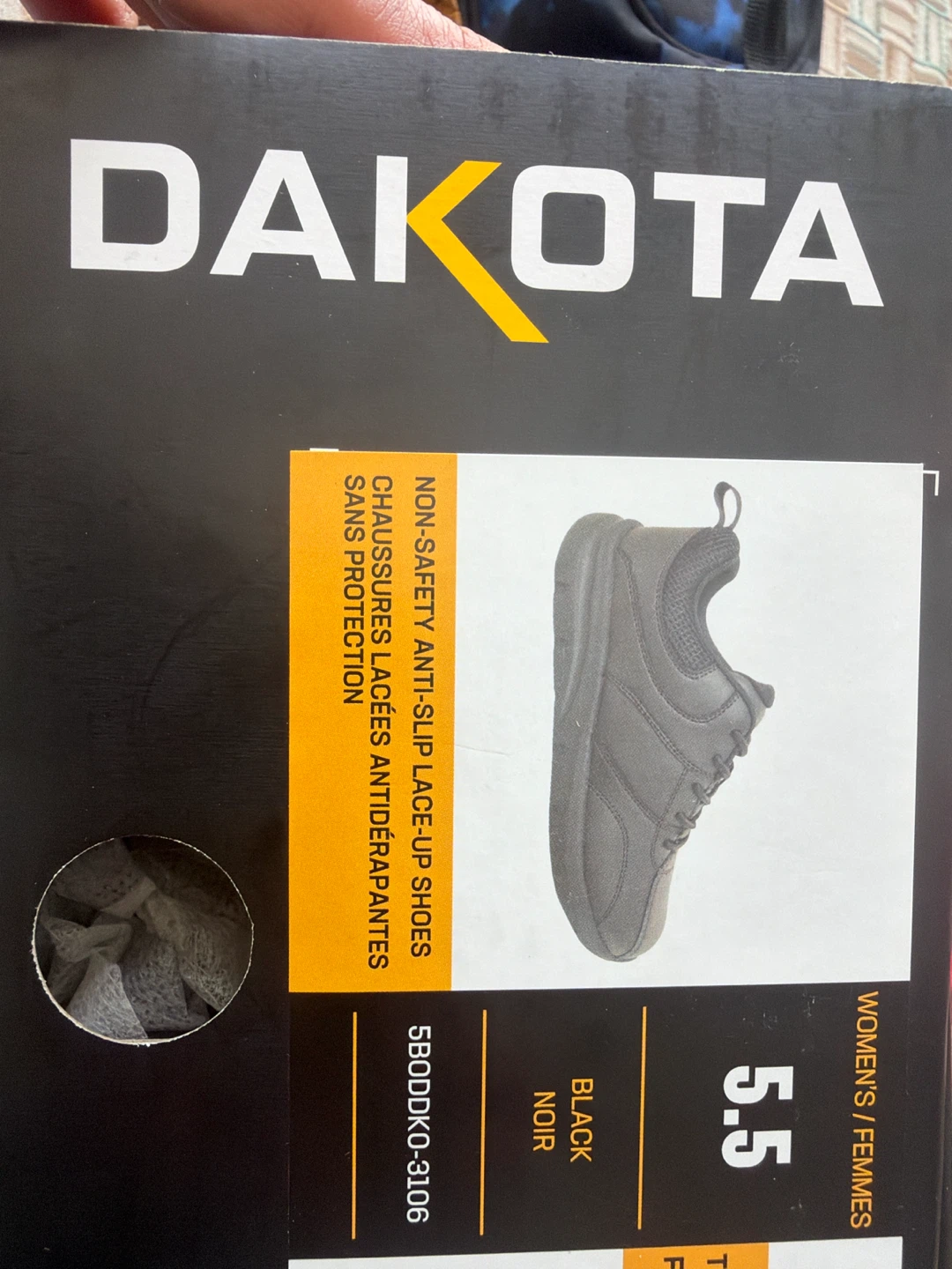 Dakota Women's Black Non-Safety Anti-Slip Lace-Up Shoes Size 5.5 - photo 2