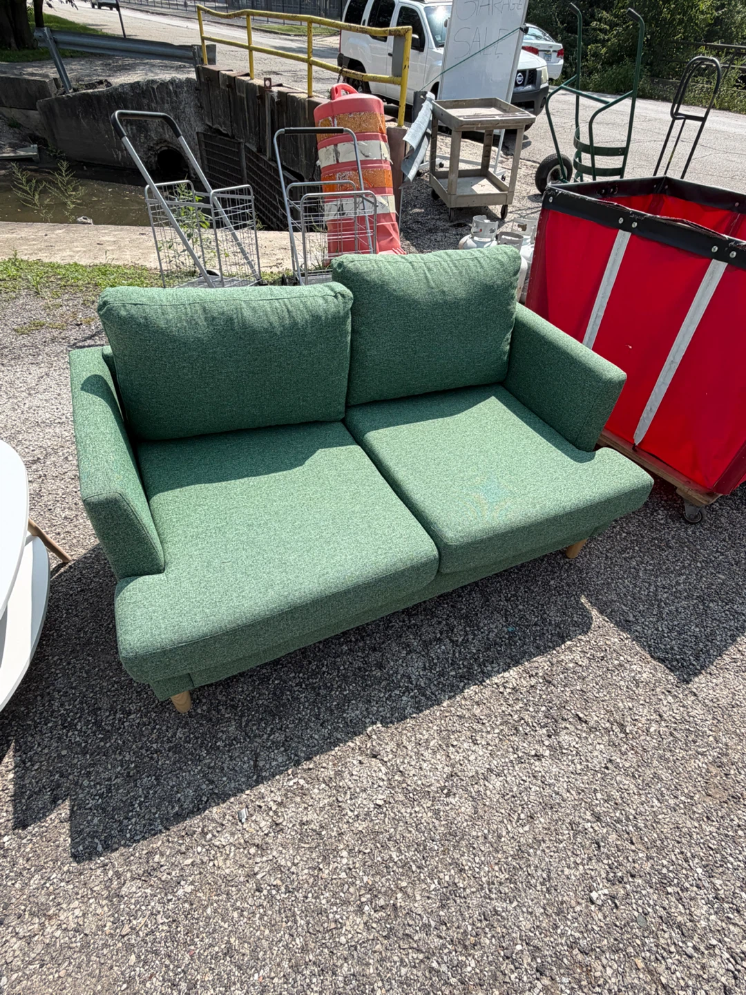 Green Two-Seater Sofa