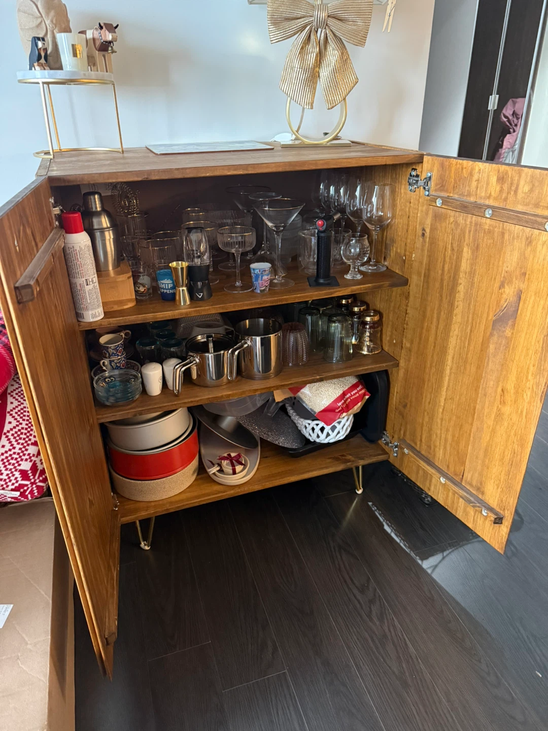 IKEA Ivar Two-Door Cabinet with Gold Legs and Handles - photo 3