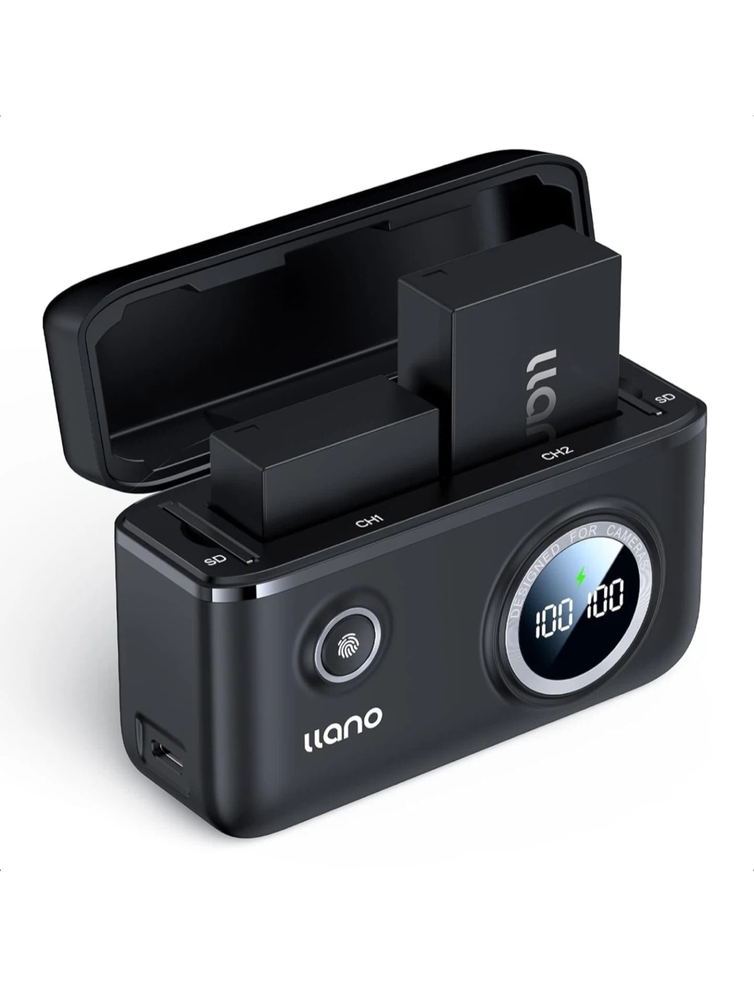 New Llano Dual Battery Charger with SD Card Slots
