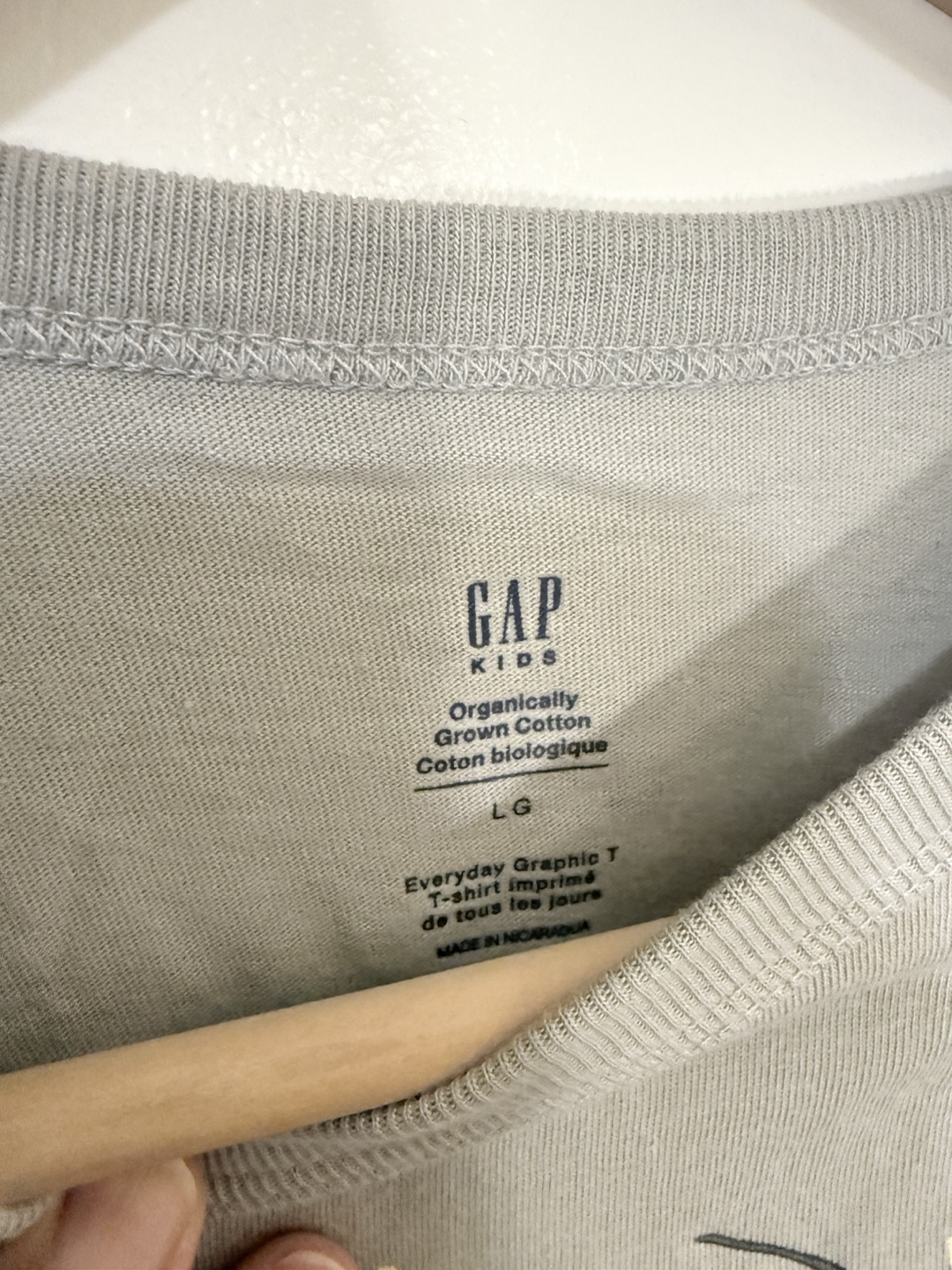 New WOT Gap Kids Grey Dinosaur Graphic Long Sleeve T-Shirt LG - photo 4