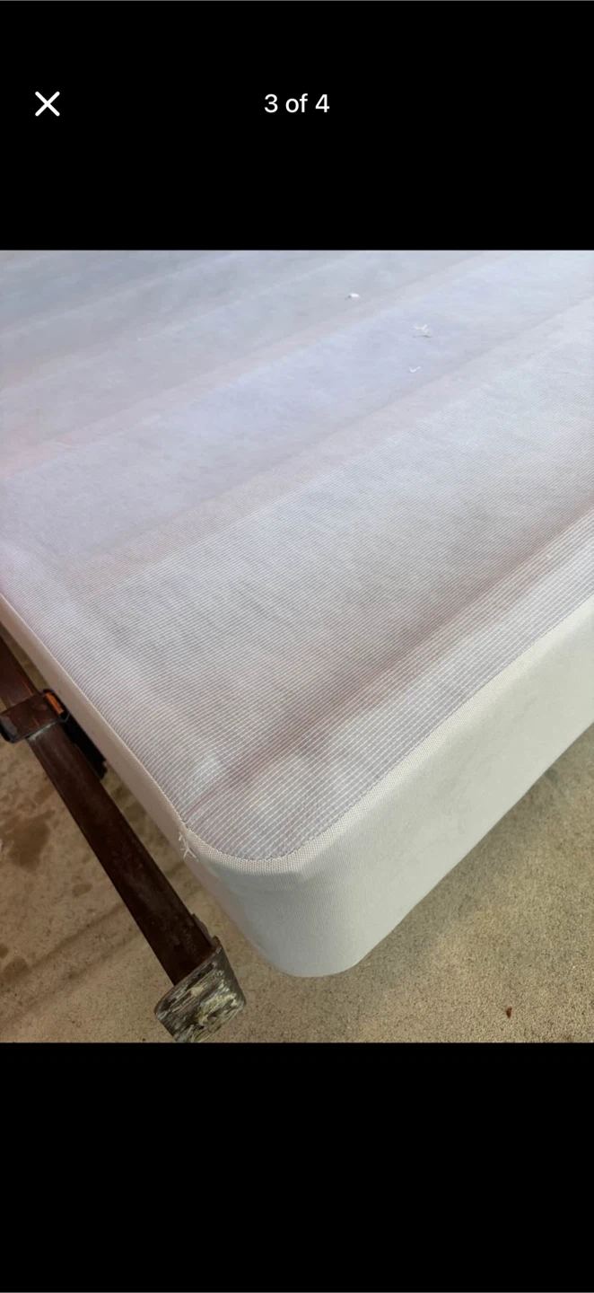 Double Grey Tufted Headboard and Metal Bed Frame - photo 3