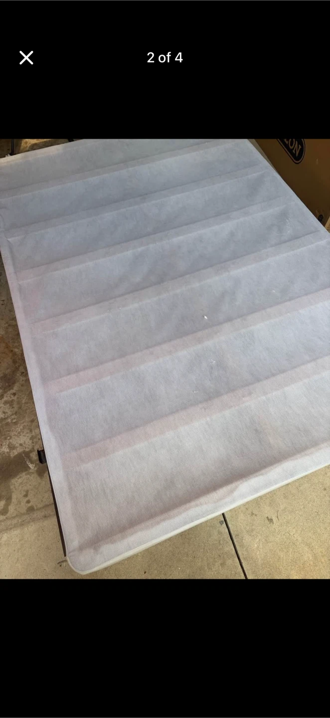 Double Grey Tufted Headboard and Metal Bed Frame - photo 4