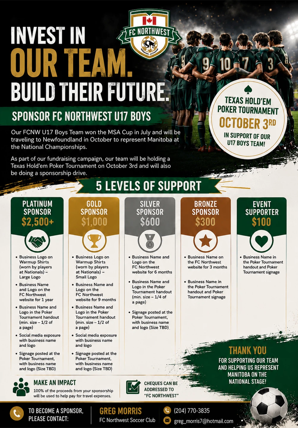 FC Northwest U17 Boys Sponsorship Opportunities