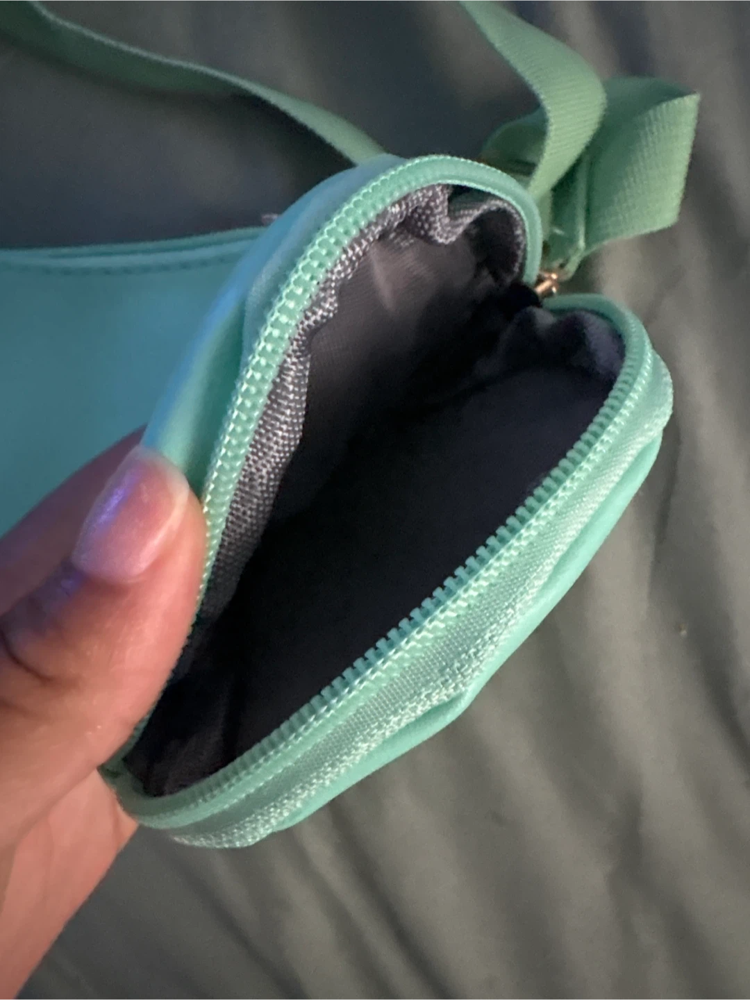 Mint Green Shoulder Bag with Coin Pouch - photo 3