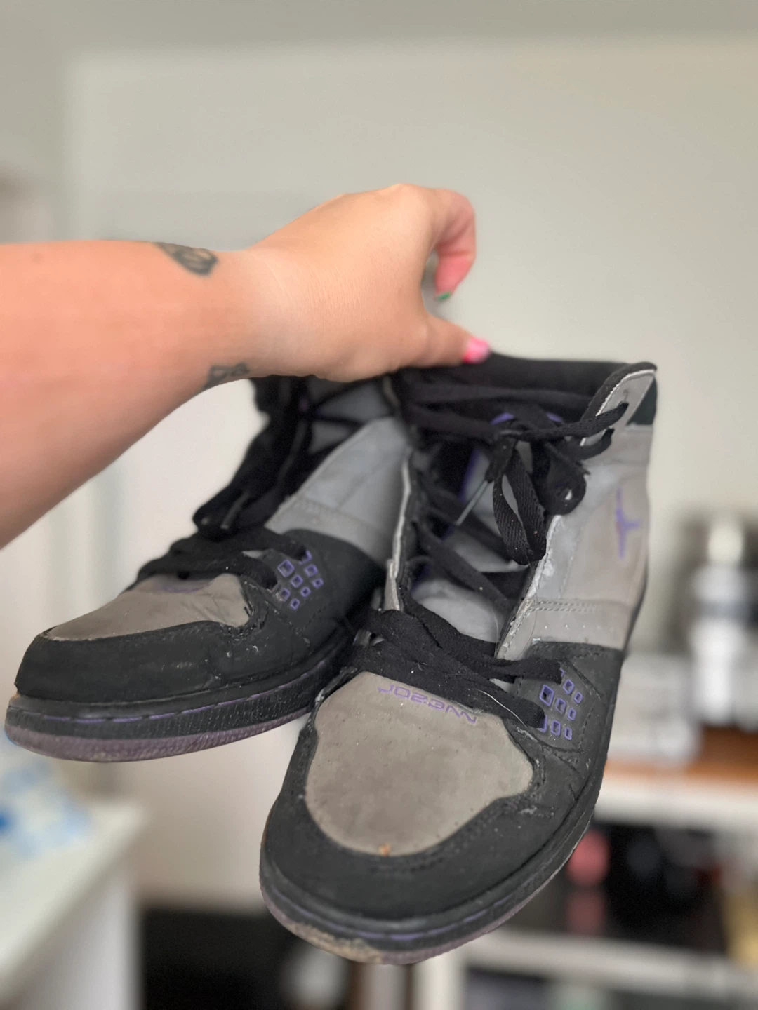 Purple and grey Jordan’s